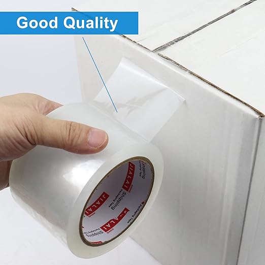3" Heavy Duty Packing Tape 6 Rolls, Total 360Y - 3 inch x 65 Yards, 2.4 mil Thick, Clear 3 Inch Wide Packaging Tape for Shipping, Mailing, Moving & Storage