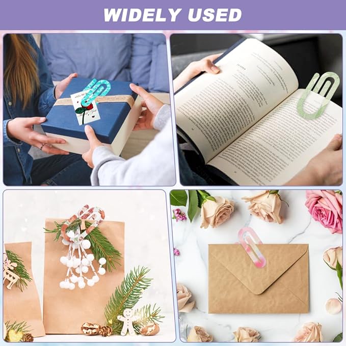 ‌30PCS Jumbo Sublimation Blanks Acrylic Paper Clips - 4x2in Large Bookmark, Office School Supplies, DIY Customizable Organizer for Home, Classroom, Teacher Gift‌