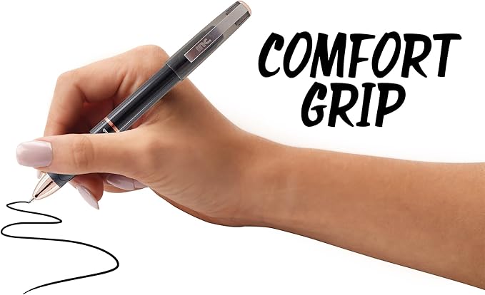Inc. Magna Tank Gel Pen - Bulk 0.7-mm Medium-Point Roller Pens with Comfort Grip for School, Office, Writing, and Journaling, 12 Count Pack, Black Ink