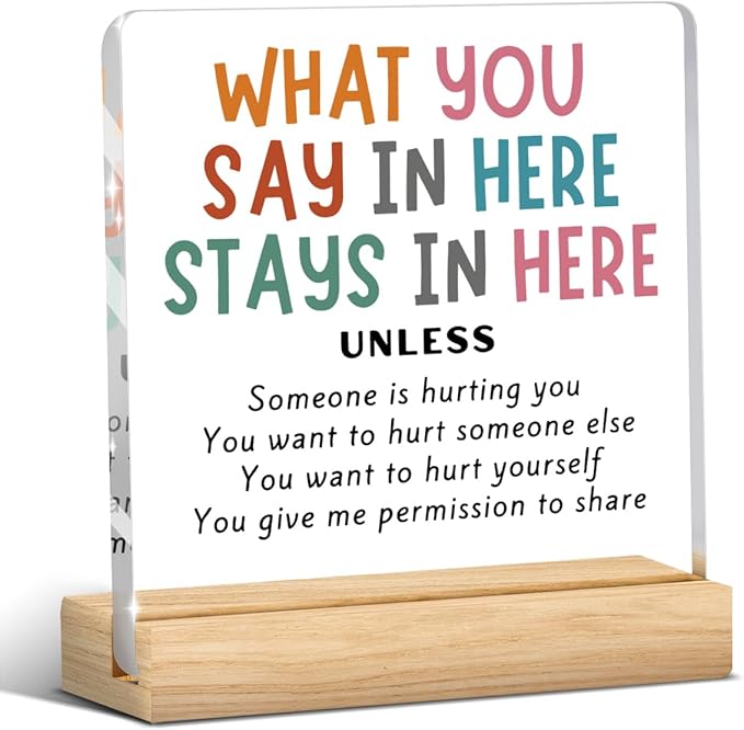 Therapy Office Decor Therapist Office Decor Mental Health Gifts Therapist Gifts School Counselor Gifts Therapist Gifts for Women Psychology Gifts, Cute Humor Counseling Office Acrylic Desk Decor