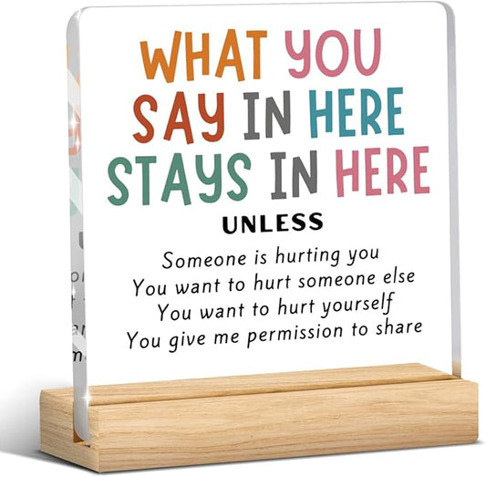 Therapy Office Decor Therapist Office Decor Mental Health Gifts Therapist Gifts School Counselor Gifts Therapist Gifts for Women Psychology Gifts, Cute Humor Counseling Office Acrylic Desk Decor