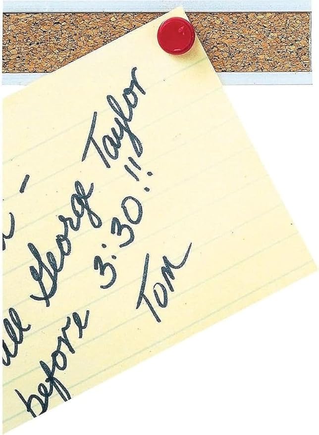 Quartet Bulletin Bar Strip, Cork Board, 18" x 1", Classroom, Office, Cubicle, Aluminum Frame (2003), Beige