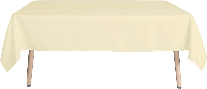 sancua Rectangle Tablecloth - 70 x 90 Inch - Stain and Wrinkle Resistant Washable Polyester Table Cloth, Decorative Fabric Table Cover for Dining Tables, Buffet Parties and Camping, Beige