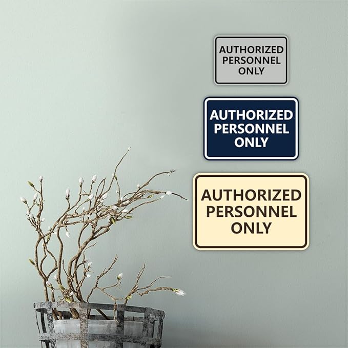 Signs ByLITA Classic Framed Authorized Personnel Only Sign (Black/Silver) - Medium 2 Pack
