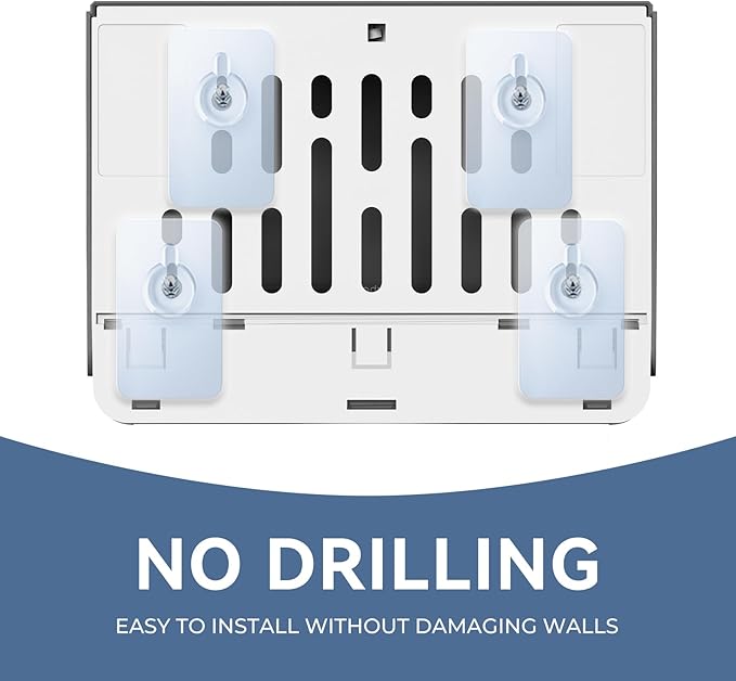 Paper Towel Dispenser Wall Mount, Adhesive No Drilling Multifold Trifold Cfold Commercial Hand Towel Dispenser (Black-PN6012)