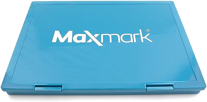 MaxMark Extra Large Blue Ink Stamp Pad - 8.25" x 11.5" - Industrial Felt Pad - Blue Color