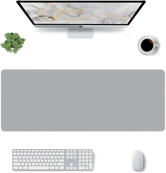 Grey XL Extended Large Gaming Mouse Pad 31.5"x11.8" Non-Slip Rubber with Stitched Edges, Extra Long Desk Mat Computer Laptop Writing Mat for Desktop Office Home