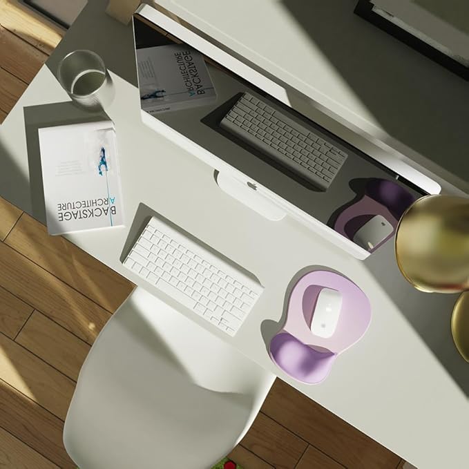 ErgoComfort Gel Wrist Rest Mouse Pad-Ergonomic Office Mousepad with Wrist Support-Non-Slip, Design Desk Accessories Mat for Home&Game Decor (06Amethyst Shade)