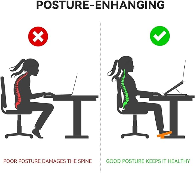 Adjustable Foot Rest for Under Desk at Work,Ergonomic Foot Stool Under Desk for Office with 6 Angles,Wooden Footrest Suitable for Home,Office