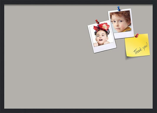 PinPix 34x24 Inch Cork Bulletin Board. This Decorative Framed Pin Board Comes with Dark Stone Design and a Satin Black Frame. Ideal for Home Office Decor or Message Board (PinPix-1808)