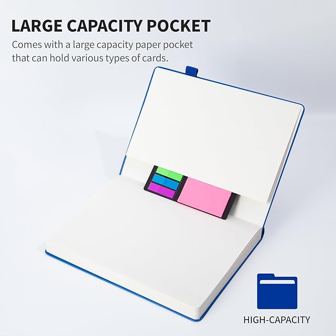 KaiRuiYing Lined Journal Notebook with Pen Holder, 320 Pages, 5.5'' × 8.6'' Medium Size A5-100 GSM Thick Paper, for Writing, Work, Office, Leather Hardcover