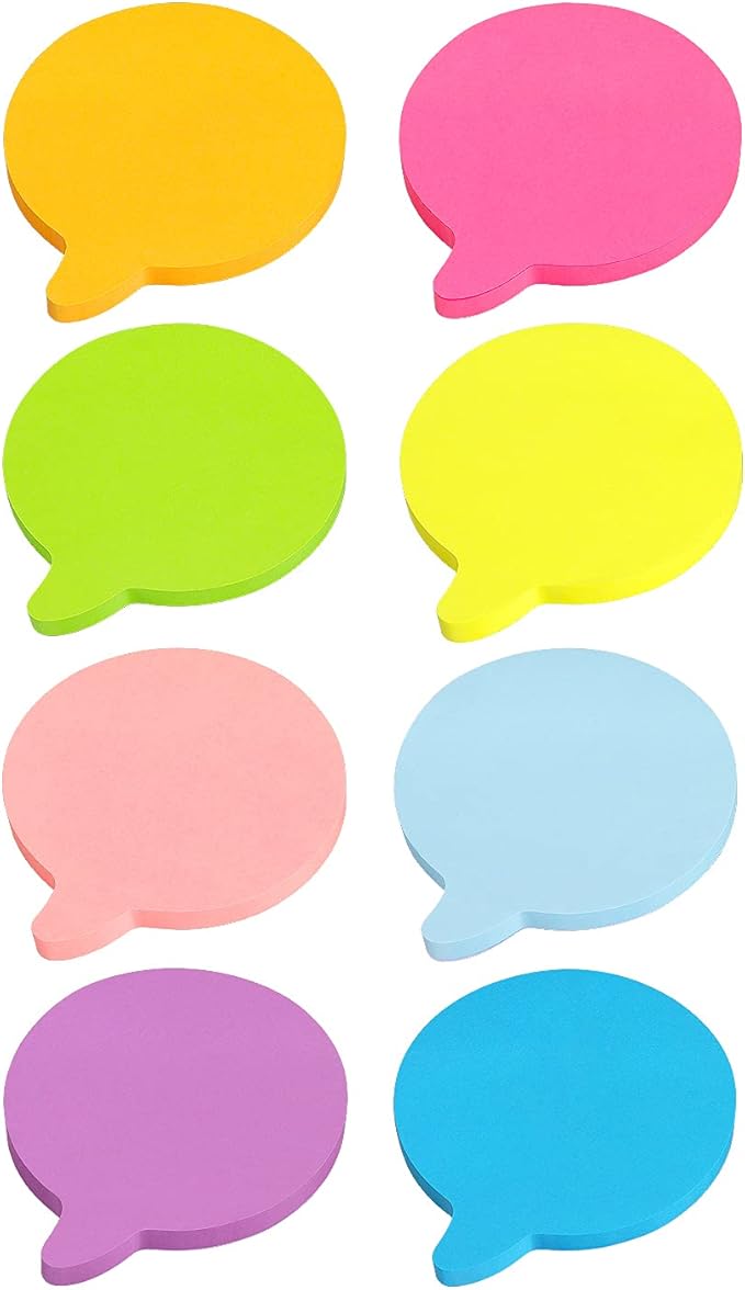 SIMONA Bubble Shape Sticky Notes 8 Color Bright Colorful Sticky Pad 75 Sheets/Pad Self-Sticky Note Pads