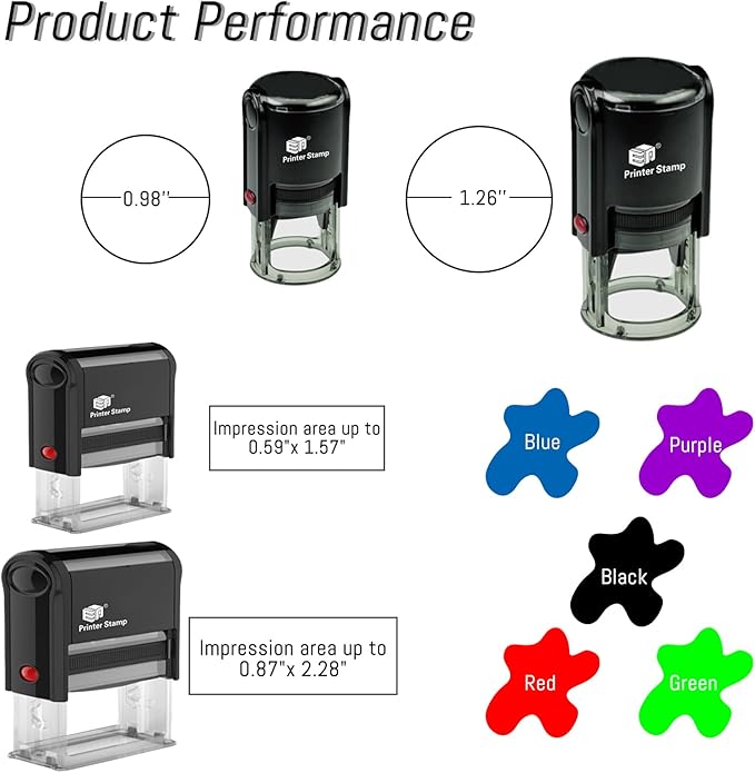 EAQ Custom Stamp Self Inking Return Address Stamp, Personalized Stamp with Text Logo | Business Logo Stamp | Address Stamp | Wedding Stamp