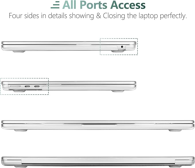 DONGKE Compatible with M4 MacBook Air 15 inch Case 2025 2024 2023 A3241 A3114 A2941 M3 M2 Liquid Retina Display Touch ID, Plastic Hard Case & Keyboard Skin & Screen Protector - Abstract Flowers