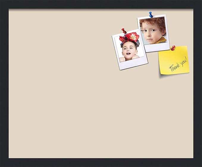 PinPix 21x17 Inch Cork Bulletin Board. This Decorative Framed Pin Board Comes with Desert Pastel Design and a Satin Black Frame. Ideal for Home Office Decor or Message Board (PinPix-1815)