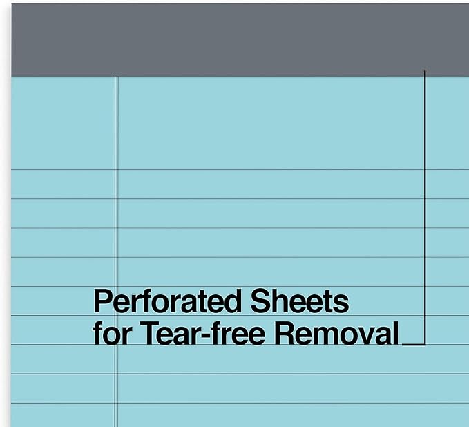 TRU RED Staples TR57363 Notepads, 8.5-Inch x 11.75-Inch, Wide Ruled, Pastels, 50 Sheets/Pad