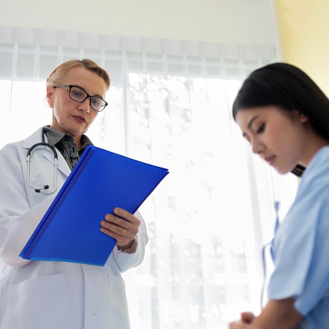 Cholemy 36 Pcs Plastic Pocket Folders with Prong 2 Heavy Duty Pockets Folders with 3 Prongs Letter Size Paper Folders Bulk File Plastic Folders with Fasteners for Office Workers (Blue)