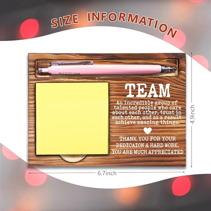 Thank You Appreciation Gifts for Team, Team Gifts for Employees, Inspirational Team Gift, Going Away Gift Retirement Gift for Coworker Boss, Team Gift Decor Self-Stick Note Pad Holders-DW03