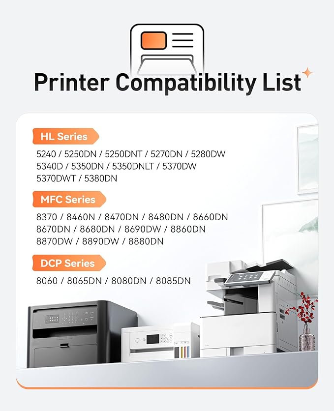 DR520 Drum Unit(Not Toner)Compatible for Brother DR-520 Imaging Drum HL-5370DW HL-5340D DCP-8060 DCP-8065DN 8085DN 8080DN HL-5240 5340D 5350DN 5370DW HL-5250DN MFC-8660DN 8480DN 8680DN 8690DW Printer