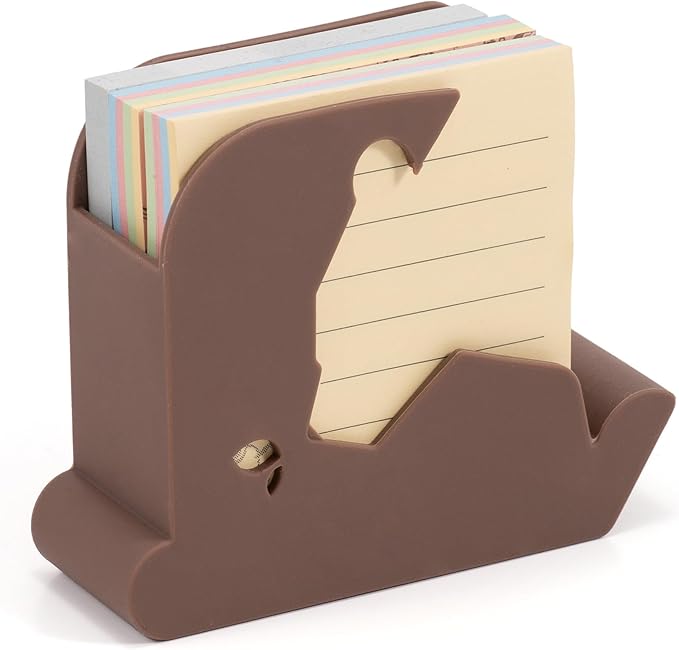 Li&Zhao Bear Sticky Note Holder - Cute Post It Note Dispenser Memo Dispenser Pen Holder Sticky Note Dispenser Post It Note Holder Notepad Holder for Desk School Office(Brown)