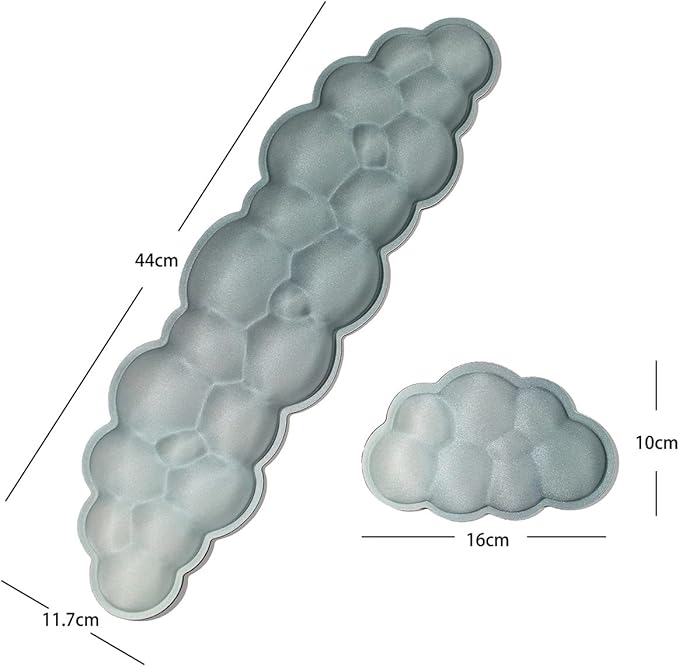 Cloud Wrist Rest Keyboard, 2 Pack Cloud Keyboard Wrist Support Set, Breathable Memory Foam Wrist Rest for Computer Keyboard, Green Desk Accessories for Office Gaming Computer(White Green Gradient)