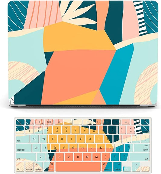 Case Compatible with MacBook Pro 16 Inch 2021 M1 Pro/Max Model A2485, Protective Plastic Laptop Hard Shell Case with Keyboard Cover Skin for MacBook Pro 16'' with Touch ID - Colored Pattern