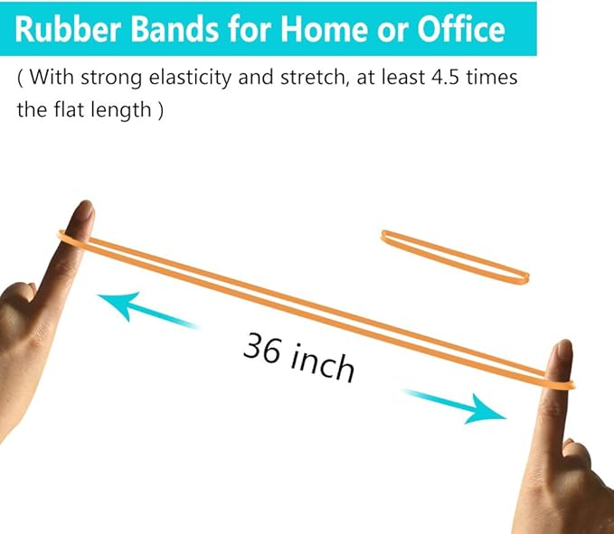 Coopay 180 Pieces Large Rubber Bands Bulk, 8 Inches Heavy Duty Strong Elastic Bands for Office Supply School Home, Securing Trash Can Garbage Cans, File Folders (Yellow)