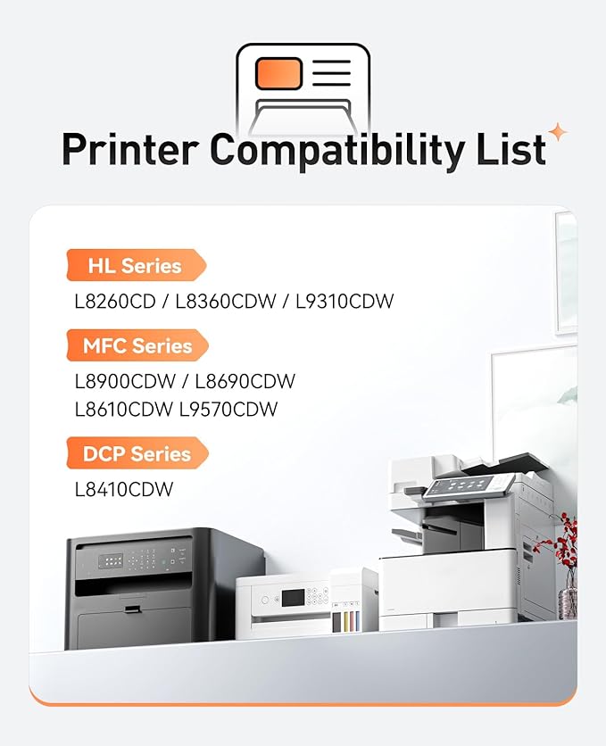 TN436 Toner Cartridge 4-Pack Compatible Replacement for Brother TN-436 TN433 TN431 MFC-L8900CDW MFC-L8690CDW HL-L8360CDW HL-L8260CDW MFC-L8610CDW MFC-L8905CDW MFC-L9570CDW HL-L8360CDWT Printer Set Ink