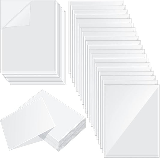 Gueevin 300 Pcs 8.5 x 11 Inch Self Adhesive Display Pockets - Peel and Stick Clear Paper Sleeves for Wall and Door Communication - Letter Size Plastic Sheet Protector