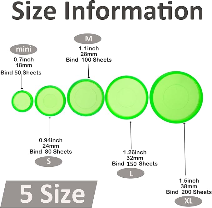 100pcs Discbound Notebook Discs DIY Planner Accessories fits for Tul,Levenger,Arc,Happy Planner,Talia(Transparent Green,0.94inch/24mm)