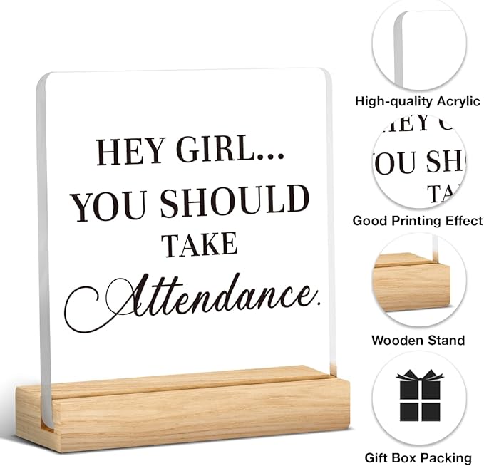 Funny Teacher Appreciation Gifts for Women Men Teacher Birthday Thank You Gifts Ideas for Teachers Office Desk Decor for Home Acrylic Sign Christmas Gift