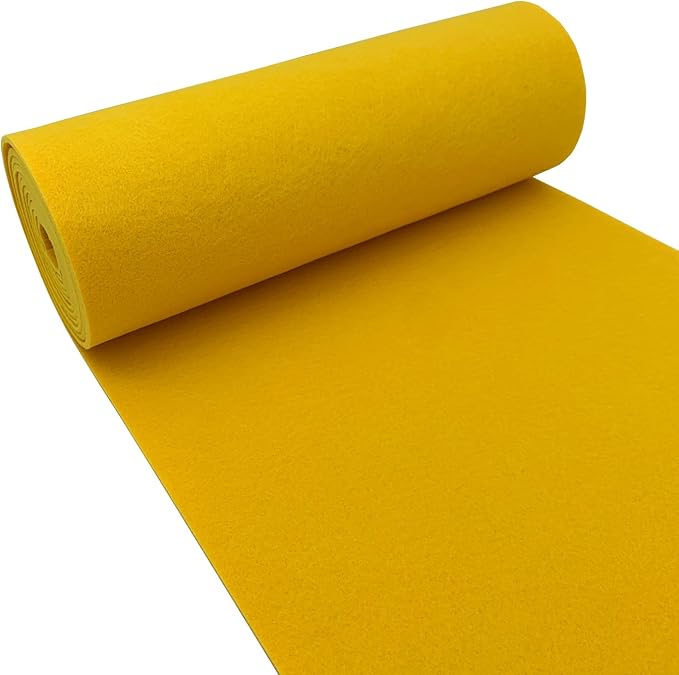 aufodara Felt Fabric 11.8 x 98.4 inch Craft Felt Fabric Roll, Felt 3mm Thick for Felt Table Mats DIY Arts & Crafts Patchwork Sewing Decorations (Yellow)