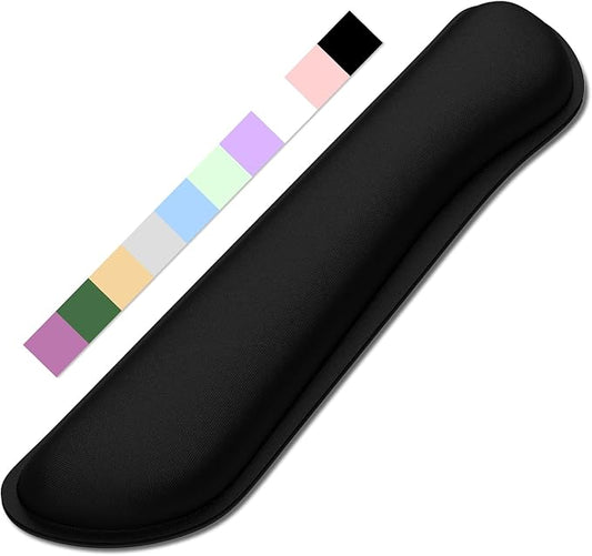 Dapesuom Enlarge Keyboard Wrist Rest, Cute Memory Foam Keyboard Wrist Cushion for Computer Desk Mats Support, Typing Pain Relief Ergonomic Mouse Pad Rests with Non-Slip Base for Gaming, Laptop, Black