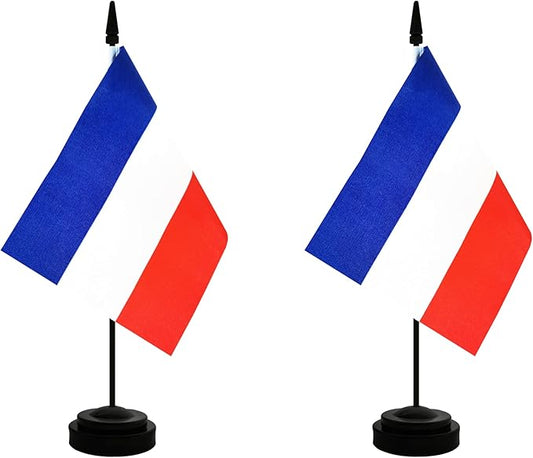 2 Pack Netherlands Desk Flag, Netherlandish Table Office Flag with Solid Pole and Stand Base, International Country Flag, Festival Celebration, Classroom Meeting Desktop Decoration (Netherlands)