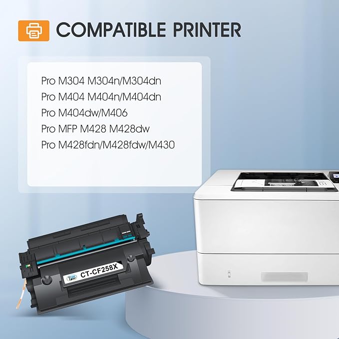 58X 58A CF258X Toner Cartridge Black Compatible Replacement for HP 58X CF258X 58A CF258A Toner Cartridge for HP Laserjet Pro M404n M404dn MFP M428fdw M428fdn M428dw Printer Ink High Yield 4 Pack
