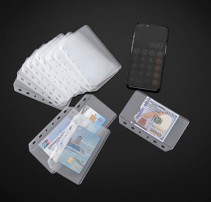 15pcs A7 Mini Binder Pockets with No Zippers, Zipless Budget Envelopes for Cash System, A7 Binder Pouch for 6 Ring Binder, Money Folder Organizer for Cash.