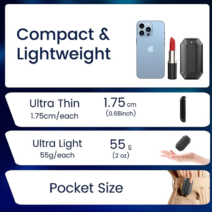 Hand Warmers Rechargeable 2-Pack, 3-Second Fast Heating & UL Certified for Safety, Portable Pocket Warmers for Outdoor Activities (Hunting, Golf, Camping), Stocking Stuffers