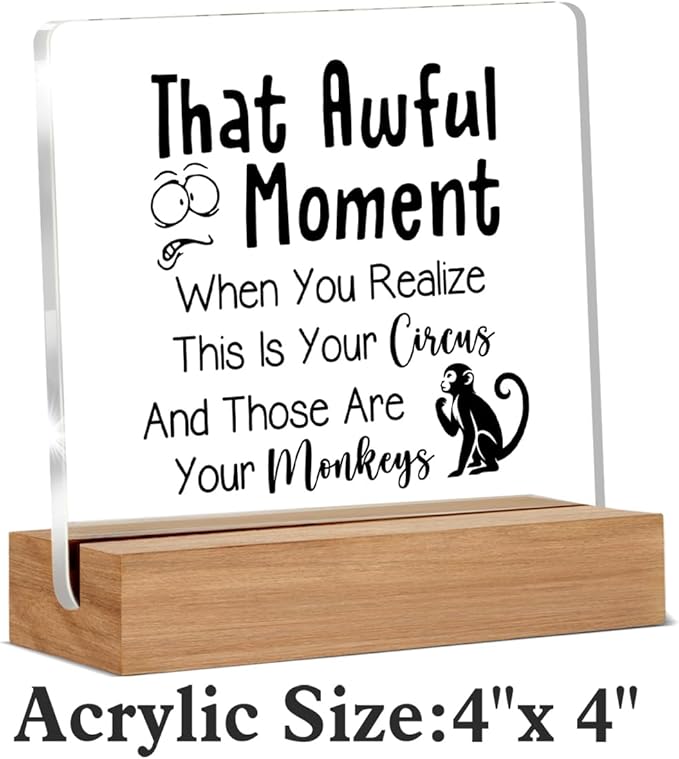 Boss Day Gifts, Funny Boss Gift for Women Men, Appreciation Gifts for Bosses Managers, This is Your Circus Office Decorative Signs Plaque for Desk