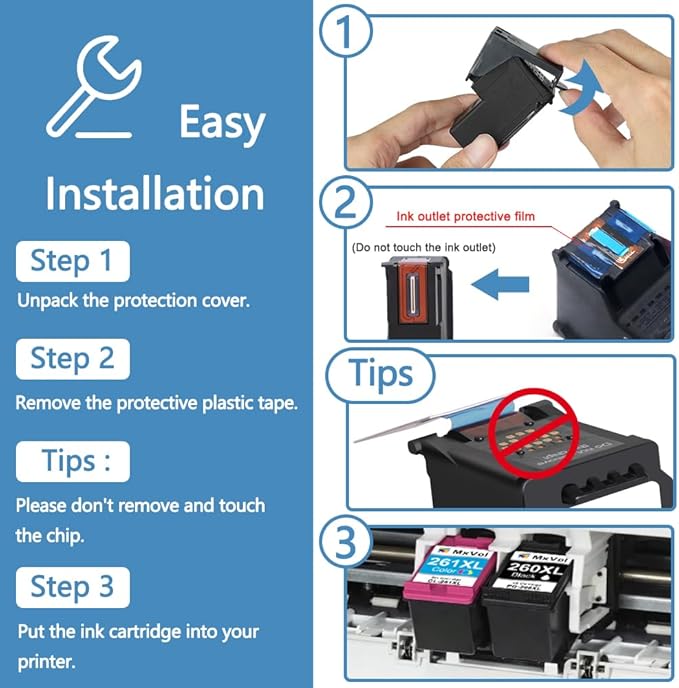 260XL PG-260XL Black Ink Cartridge Compatible Replacement for Canon 260 260XL PG260XL PG-260XL Black for Pixma TS6420a TS6420 TS6400 TR7020a TR7020 TR7000 TS5300 TS5320 Printer Ink Cartridge (2 Black)