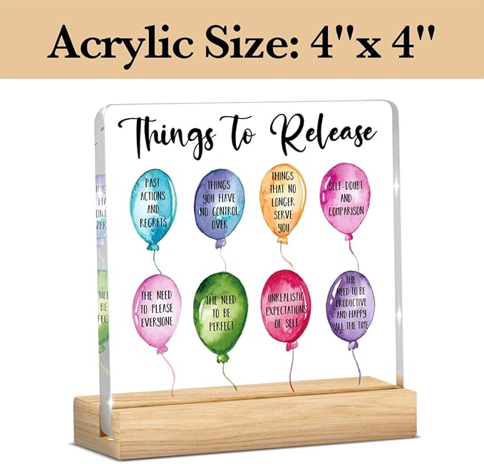 Therapy Office Decor, Mental Health Office Desk Decor, School Counselor Gifts, Gifts for Women School Counselor Psychologist, Acrylic Sign with Wooden Stand for Halloween Christmas Gift