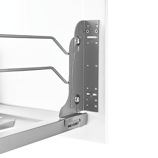 Rev-A-Shelf Double Pull-Out Trash Can for Under Kitchen Cabinets 27 Quart 12.5 Gallon with Soft-Close Slides, White, 53WC-1527SCDM-211