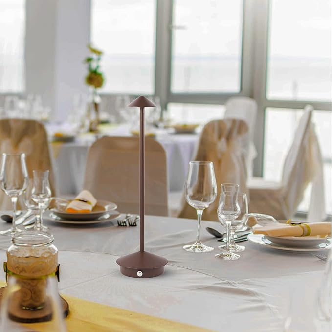 Cordless Table Lamp 2 Pack, Portable Led Desk Lamp 6000mAh Battery Operated Table Lamp, Mordern Rechargeable Night Light in Aluminum, Dimmable Table Light for Indoor Outdoor