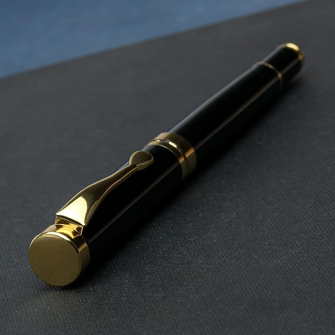 YIVONKA Personalized custom pen Luxury pens Free Engraving roller Ballpen,Ballpoint pen,office ballpoint pen, Black Ink,Gifts for Men,Women, Classy Gift Box (Black)