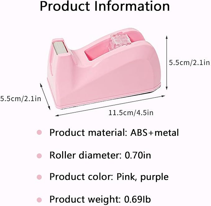 Basics Desktop Tape Dispenser, Office Desk Tape Dispenser, Heavy Duty Desk Accessories Office Tape Dispensers, Weighted Non-Skid Base,Ideal for Home, Office, School, or Business