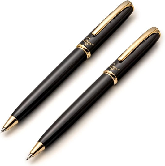 ZenZoi Luxury Black Pen & Pencil Set - Metal, Retractable Executive Ballpoint & Mechanical Pencil 0.7 MM - Fancy, Quality Gift Set for Men, Women - Professional, Office Writing Instruments