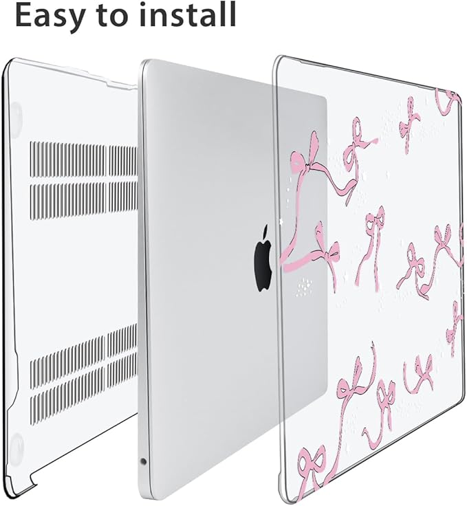 Compatible with MacBook Air 13 inch Case 2022-2020 2019 2018 A2337, A2179, A1932 Retina Display with Touch ID, Plastic Hard Shell Case +Keyboard Cover+Screen Protector+Webcam Cover, Bows