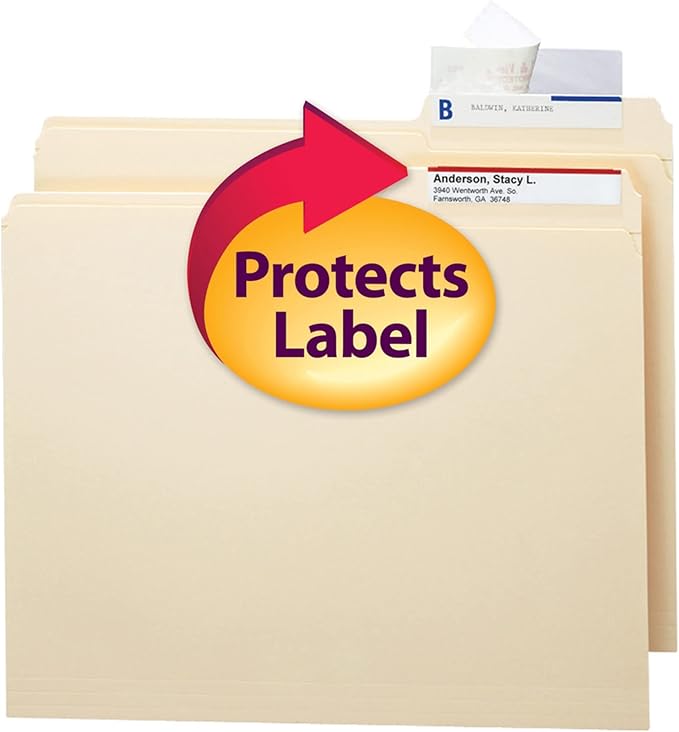 Smead Seal and View® Clear Label Protector, Size 3-1/2x1-11/16-Inches Before Folding, 100 per Pack (67600)