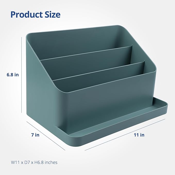 BLUE GINKGO Desk Organizer – Korean-Made Office Storage for Pens, Notes, Mail, and Supplies (Green)