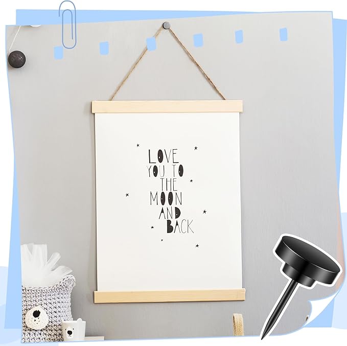 Shimeyao 30 Pieces Push Pins, Metal Thumb Tacks for Picture Photo Hanging, Wall Pins for Board Posters Bulletin Maps, Wall Tack for Office Home Decorative (Gold,Black,Silver)