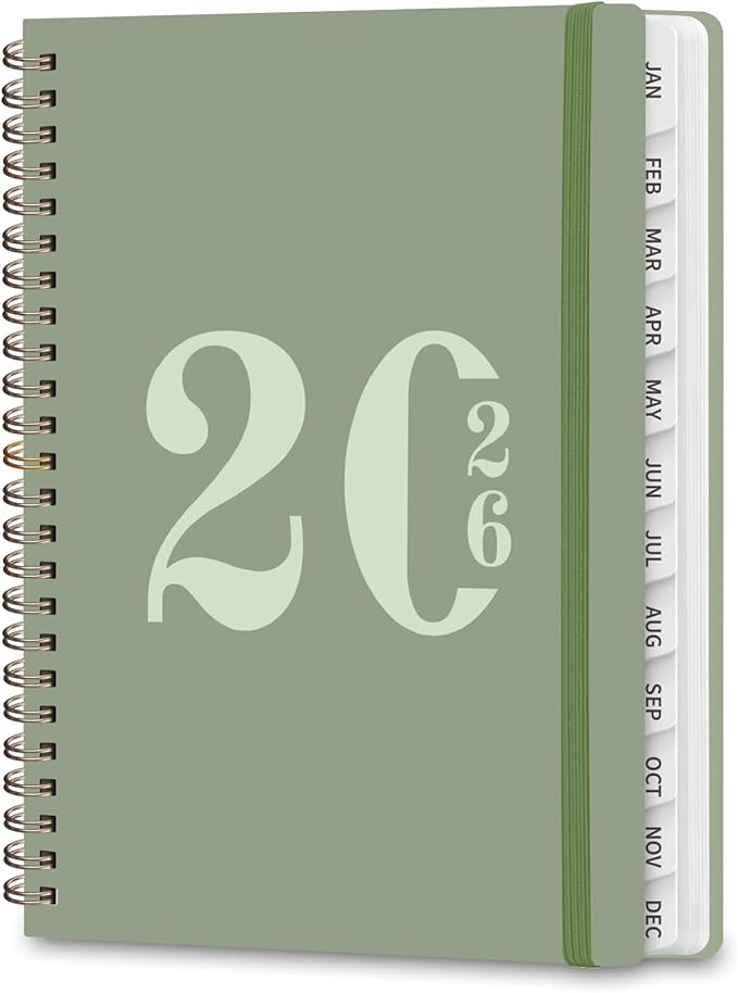 2026 Planner, Weekly and Monthly Calendar Agenda Book, Jan 2026 - Dec 2026, Hardcover Planning Academic Planner for Office School Supplies and Desk Accessories - A5 (6.3'' x 8.5'')